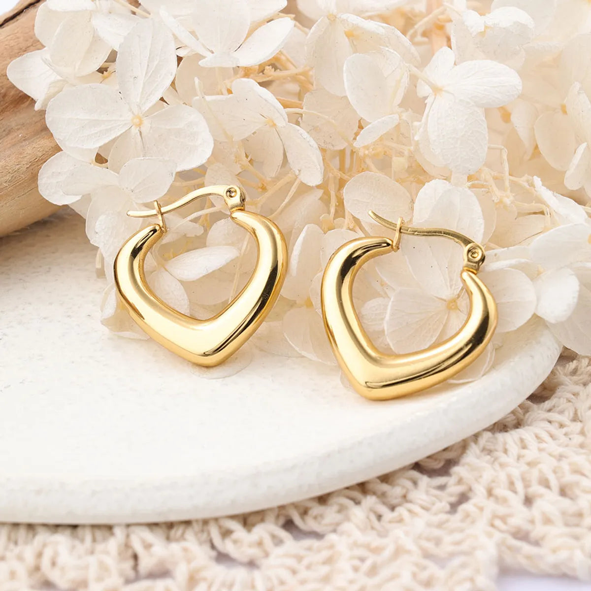 1 Pair Ig Style Semicircle Plating Stainless Steel Hoop Earrings