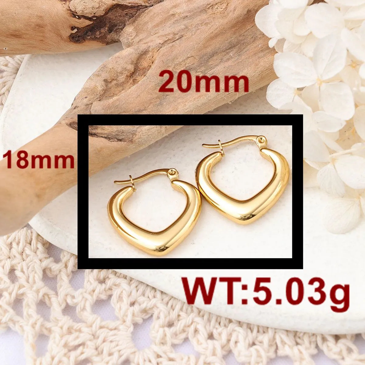 1 Pair Ig Style Semicircle Plating Stainless Steel Hoop Earrings