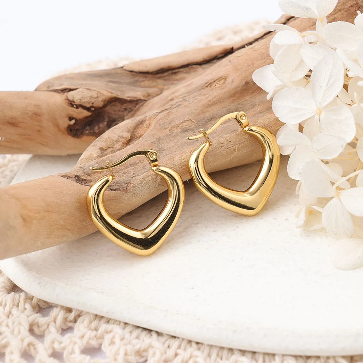 1 Pair Ig Style Semicircle Plating Stainless Steel Hoop Earrings