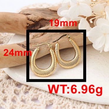 1 Pair Ig Style Semicircle Plating Stainless Steel Hoop Earrings