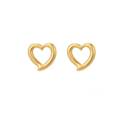 1 Pair Ig Style Sexy Shiny Heart Shape Irregular Plating Hollow Out Stainless Steel 18k Gold Plated Ear Studs