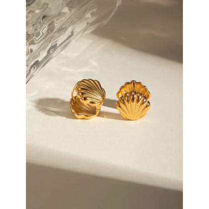 1 Pair IG Style Shell 304 Stainless Steel Earrings