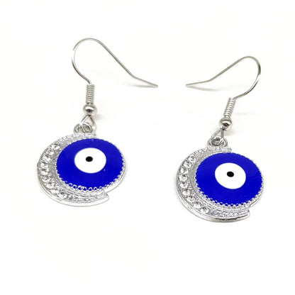 1 Pair IG Style Shiny Moon Eye Enamel Inlay Alloy Rhinestones Gold Plated Silver Plated Drop Earrings