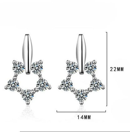 1 Pair Ig Style Shiny Star Inlay Copper Zircon Drop Earrings