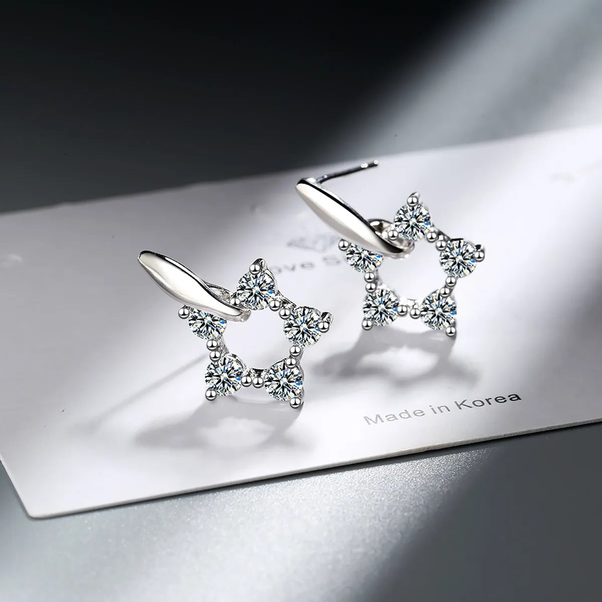 1 Pair Ig Style Shiny Star Inlay Copper Zircon Drop Earrings