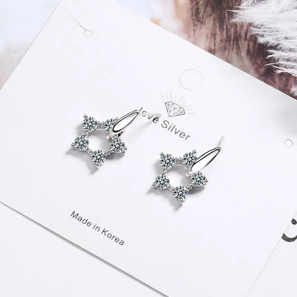 1 Pair Ig Style Shiny Star Inlay Copper Zircon Drop Earrings