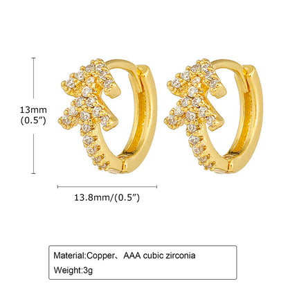 1 Pair IG Style Simple Style Arrow Inlay Copper Alloy Zircon Earrings