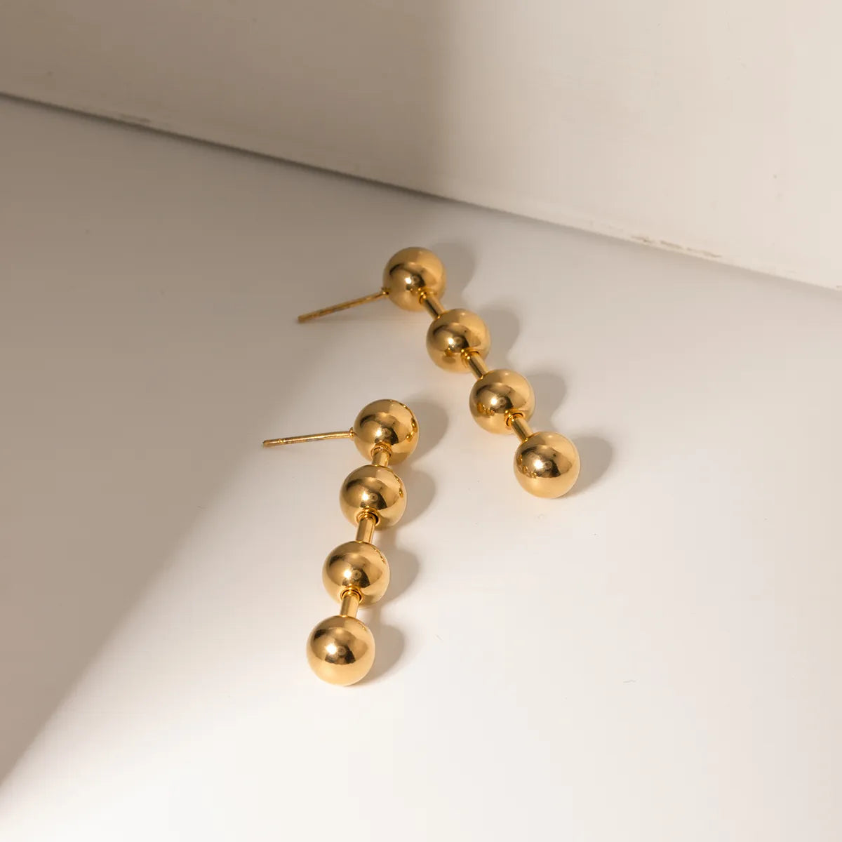 1 Pair IG Style Simple Style Ball 304 Stainless Steel 18K Gold Plated Drop Earrings