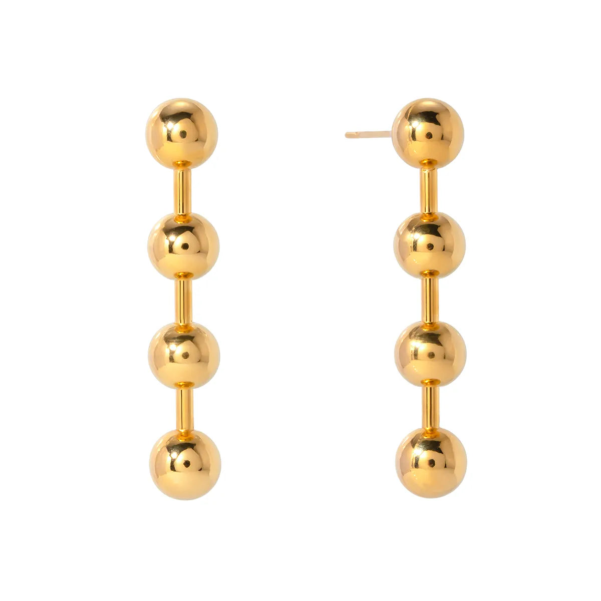 1 Pair IG Style Simple Style Ball 304 Stainless Steel 18K Gold Plated Drop Earrings