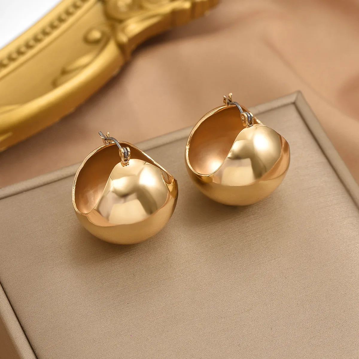 1 Pair IG Style Simple Style Ball Plating Iron Earrings