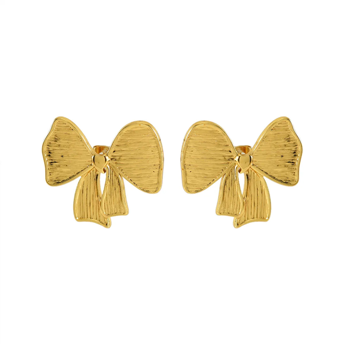 1 Pair IG Style Simple Style Bow Knot 304 Stainless Steel 18K Gold Plated Ear Studs