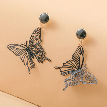 1 Pair Ig Style Simple Style Butterfly Plating Hollow Out Metal Drop Earrings