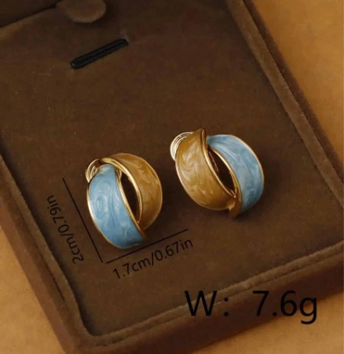 1 Pair IG Style Simple Style C Shape Enamel Copper 18K Gold Plated Ear Cuffs