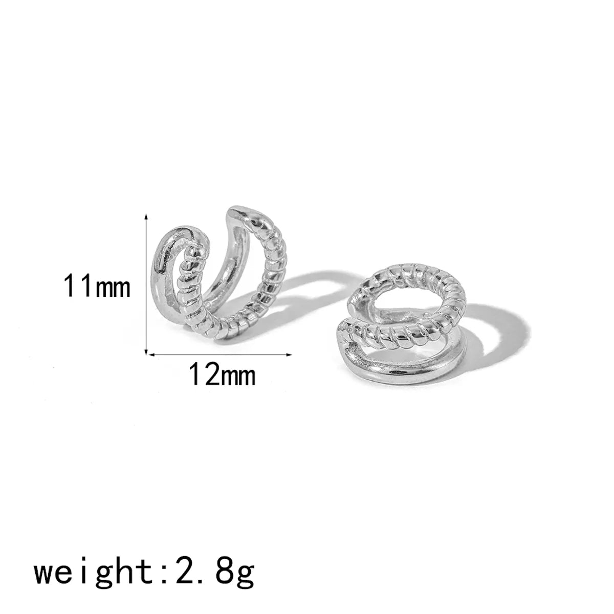 1 Pair IG Style Simple Style C Shape Geometric Polishing Plating 304 Stainless Steel 18K Gold Plated Ear Cuffs