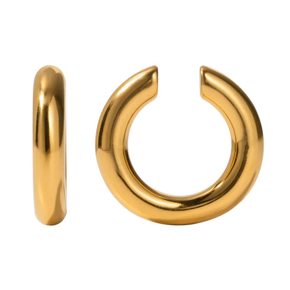 1 Pair Ig Style Simple Style C Shape Plating Stainless Steel 18k Gold Plated Ear Cuffs