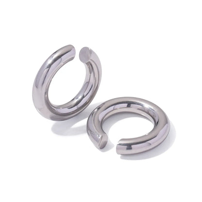 1 Pair Ig Style Simple Style C Shape Plating Stainless Steel Ear Cuffs