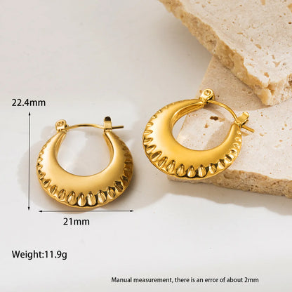 1 Pair Ig Style Simple Style C Shape U Shape Polishing Plating Stainless Steel 18k Gold Plated Earrings