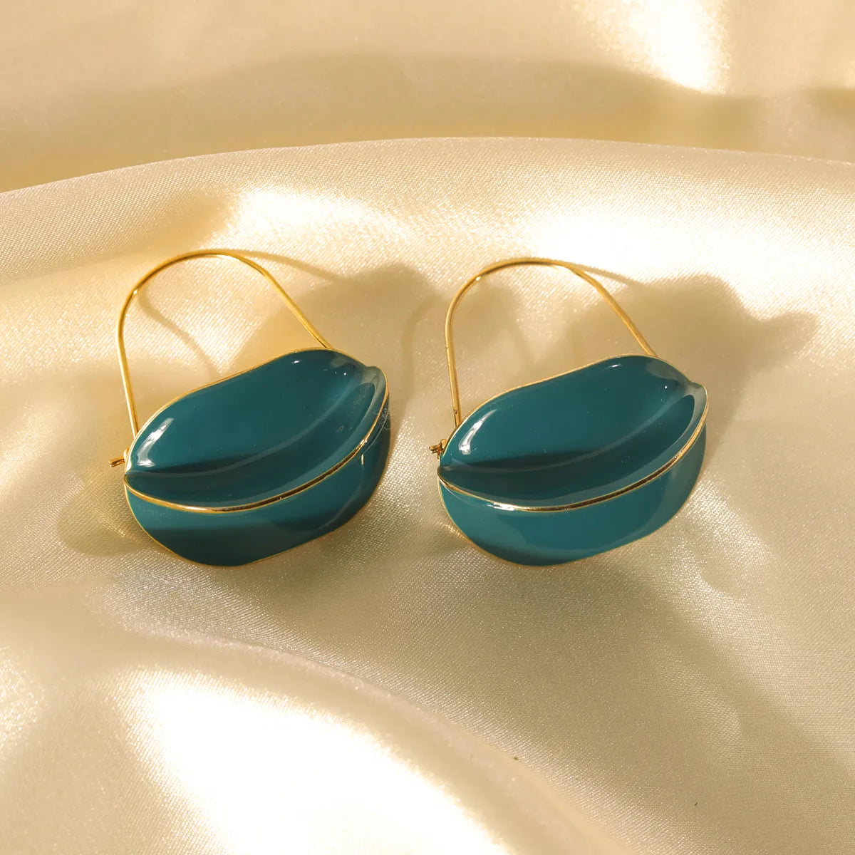 1 Pair IG Style Simple Style Carambola Copper 14K Gold Plated Earrings