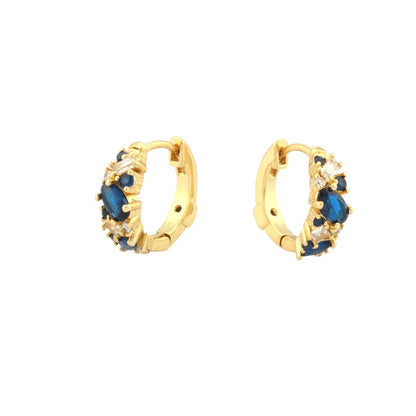 1 Pair IG Style Simple Style Circle Inlay Copper Zircon 18K Gold Plated Hoop Earrings Ear Studs