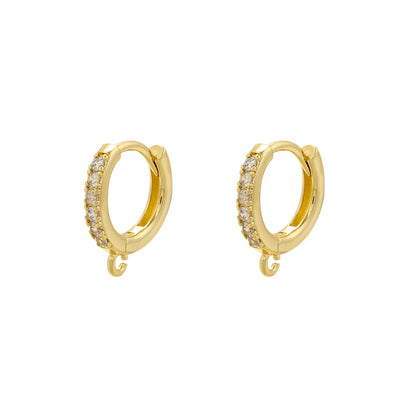 1 Pair Ig Style Simple Style Circle Plating Inlay Copper Zircon 18k Gold Plated Hoop Earrings