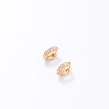 1 Pair Ig Style Simple Style Circle Plating Inlay Copper Zircon Gold Plated Earrings