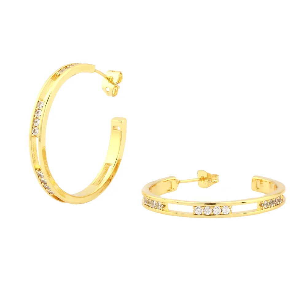 1 Pair Ig Style Simple Style Circle Solid Color Plating Inlay Copper Zircon 18k Gold Plated Ear Studs