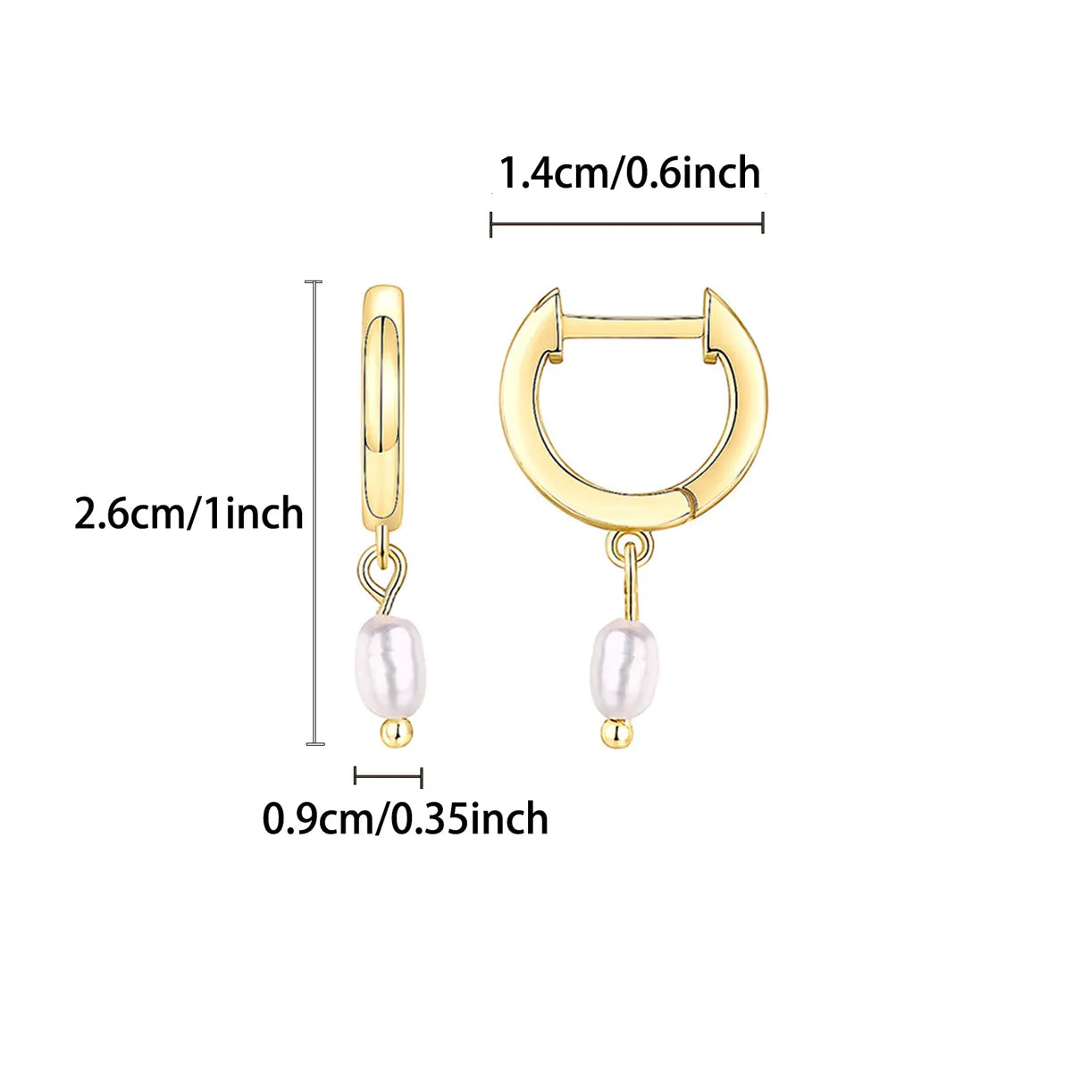 1 Pair Ig Style Simple Style Circle Water Droplets Pearl Plating Inlay Copper Zircon 18k Gold Plated Earrings