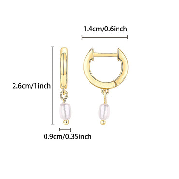 1 Pair Ig Style Simple Style Circle Water Droplets Pearl Plating Inlay Copper Zircon 18k Gold Plated Earrings