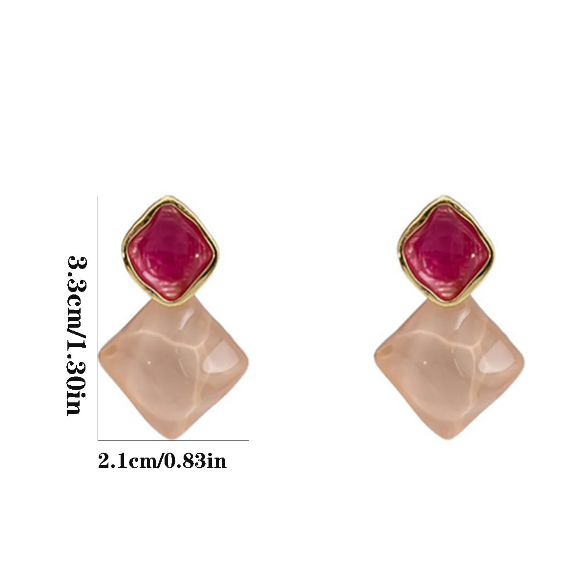 1 Pair IG Style Simple Style Classic Style Rhombus Inlay Alloy Acrylic Drop Earrings