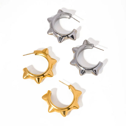 1 Pair Ig Style Simple Style Classic Style Solid Color Plating Stainless Steel 18k Gold Plated Ear Studs