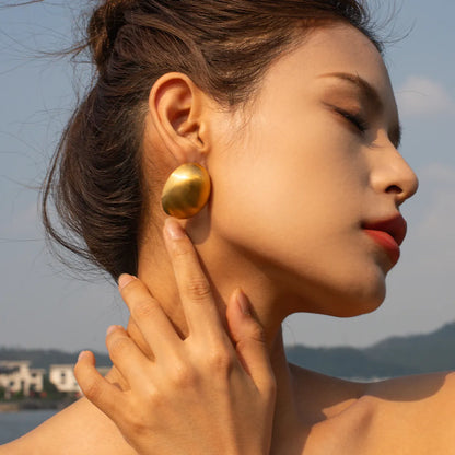 1 Pair Ig Style Simple Style Classic Style Solid Color Plating Stainless Steel 18k Gold Plated Ear Studs