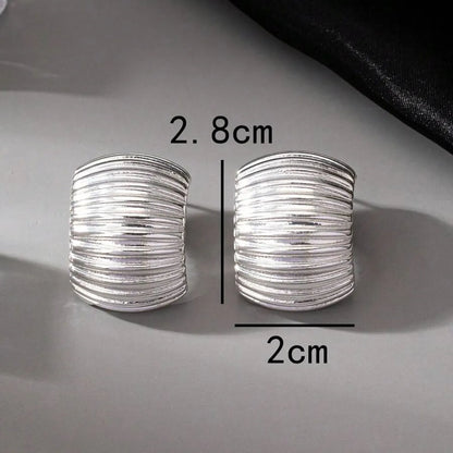 1 Pair IG Style Simple Style Classic Style Spiral Stripe Copper Ear Studs