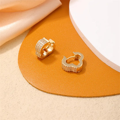 1 Pair Ig Style Simple Style Clouds Plating Inlay Copper Zircon White Gold Plated Gold Plated Earrings