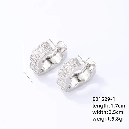 1 Pair Ig Style Simple Style Clouds Plating Inlay Copper Zircon White Gold Plated Gold Plated Earrings