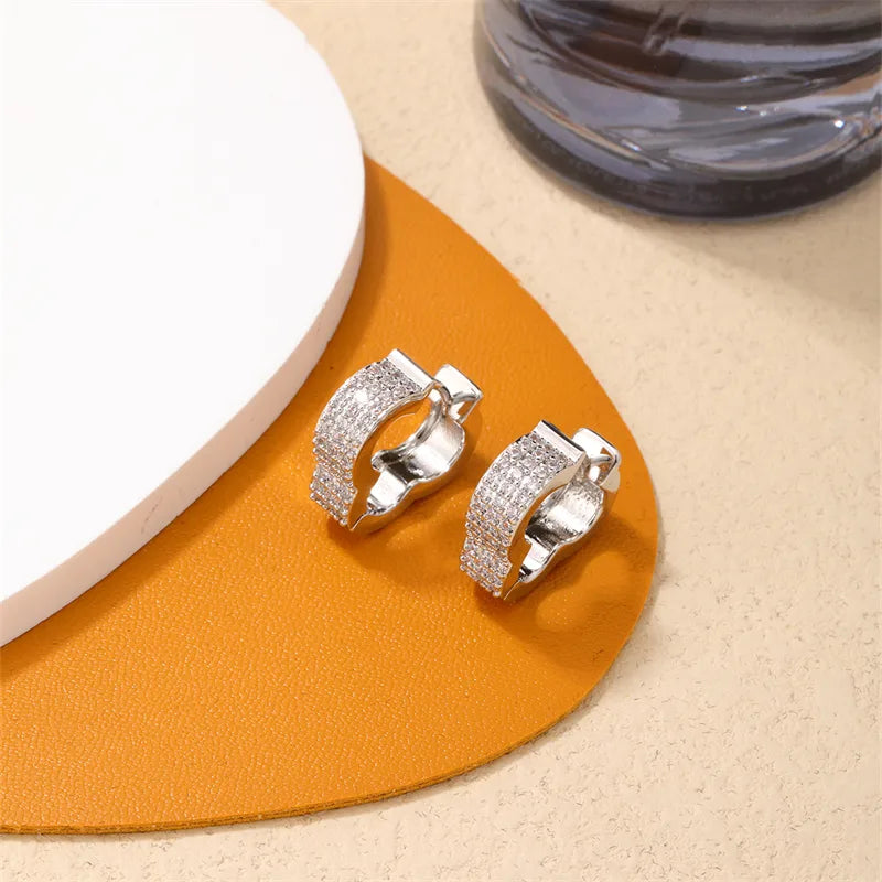 1 Pair Ig Style Simple Style Clouds Plating Inlay Copper Zircon White Gold Plated Gold Plated Earrings