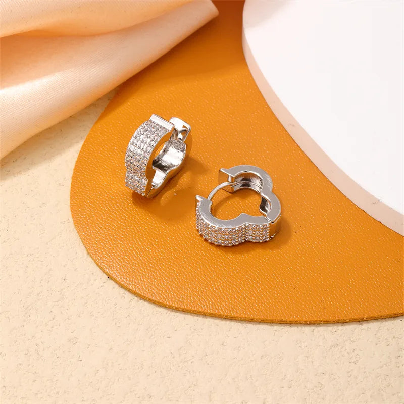 1 Pair Ig Style Simple Style Clouds Plating Inlay Copper Zircon White Gold Plated Gold Plated Earrings