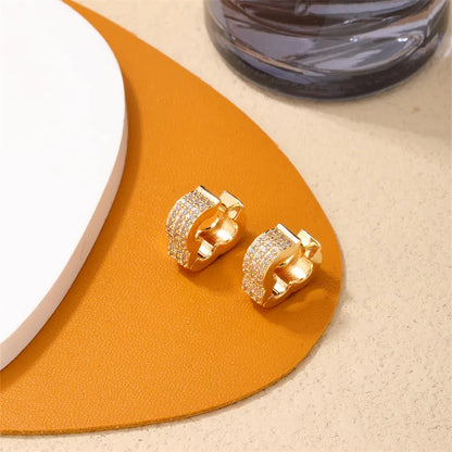 1 Pair Ig Style Simple Style Clouds Plating Inlay Copper Zircon White Gold Plated Gold Plated Earrings