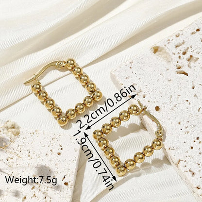 1 Pair Ig Style Simple Style Cool Style Solid Color Plating Stainless Steel 18k Gold Plated Hoop Earrings