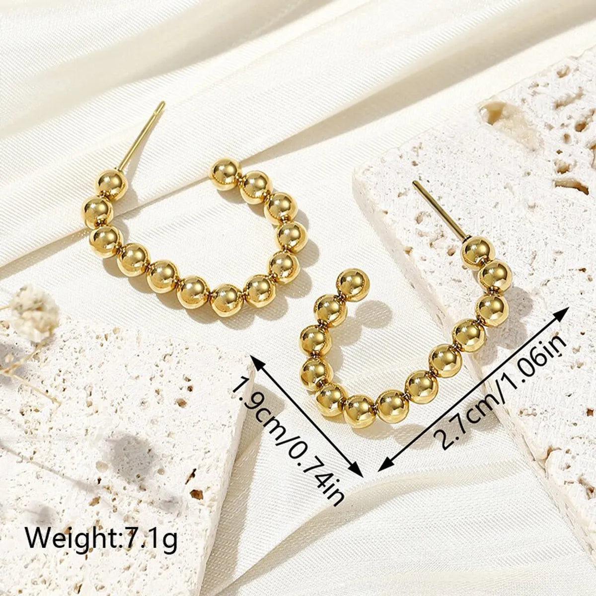 1 Pair Ig Style Simple Style Cool Style Solid Color Plating Stainless Steel 18k Gold Plated Hoop Earrings