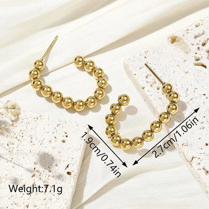 1 Pair Ig Style Simple Style Cool Style Solid Color Plating Stainless Steel 18k Gold Plated Hoop Earrings