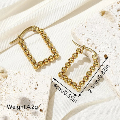 1 Pair Ig Style Simple Style Cool Style Solid Color Plating Stainless Steel 18k Gold Plated Hoop Earrings