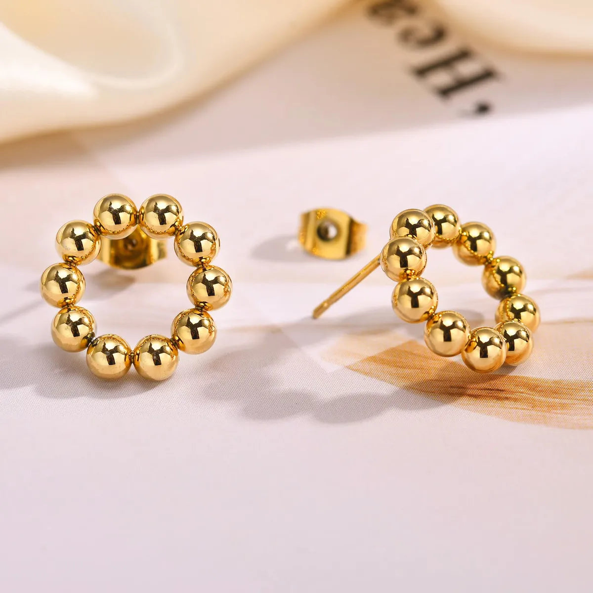 1 Pair IG Style Simple Style Cross 201 Stainless Steel 18K Gold Plated Ear Studs