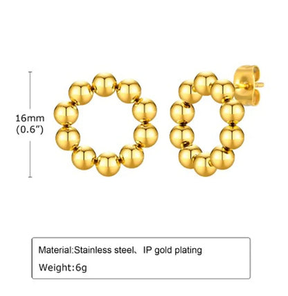 1 Pair IG Style Simple Style Cross 201 Stainless Steel 18K Gold Plated Ear Studs