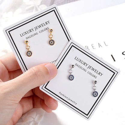 1 Pair Ig Style Simple Style Devil's Eye Inlay Copper Zircon Earrings