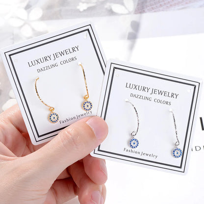 1 Pair Ig Style Simple Style Devil's Eye Inlay Copper Zircon Earrings