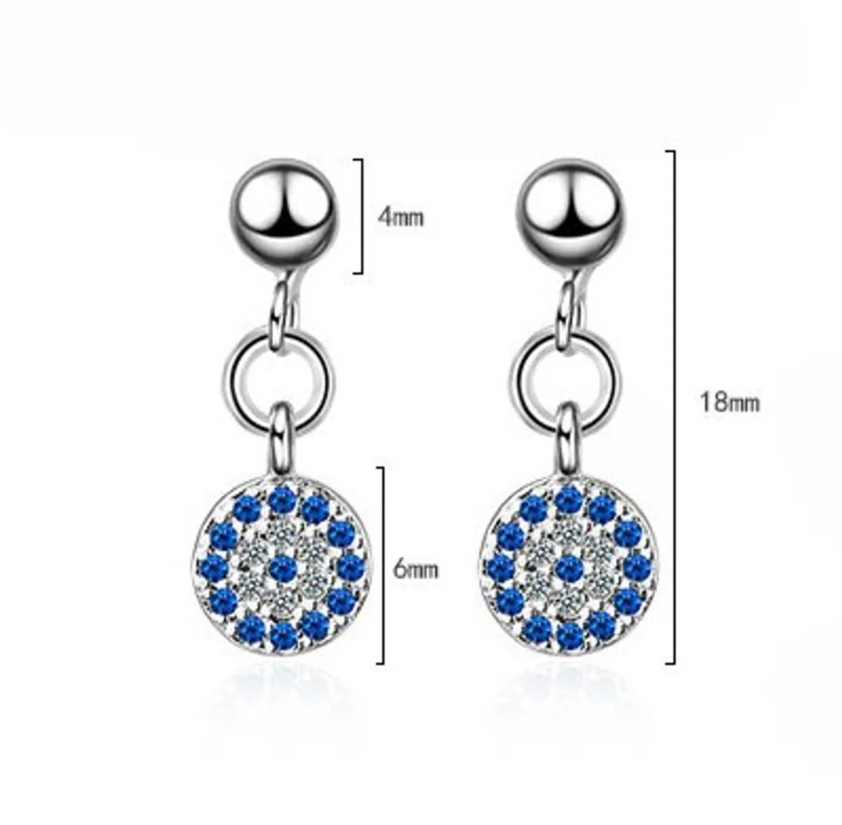 1 Pair Ig Style Simple Style Devil's Eye Inlay Copper Zircon Earrings