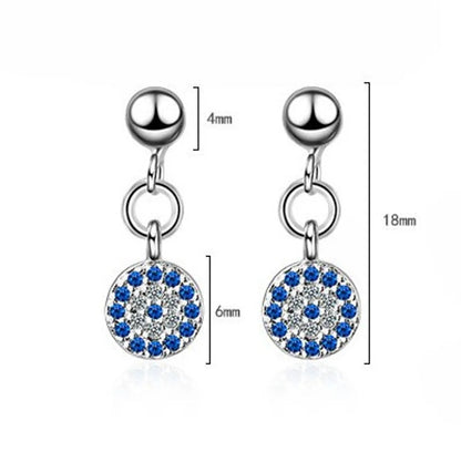 1 Pair Ig Style Simple Style Devil's Eye Inlay Copper Zircon Earrings