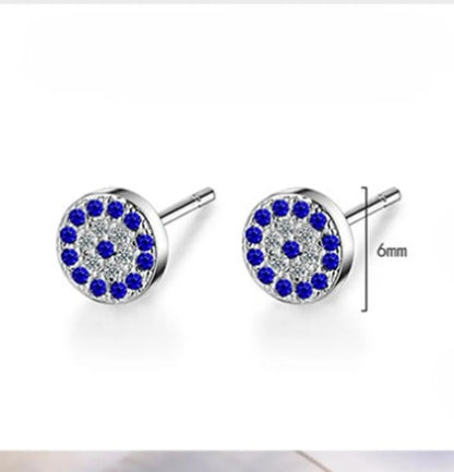 1 Pair Ig Style Simple Style Devil's Eye Inlay Copper Zircon Earrings