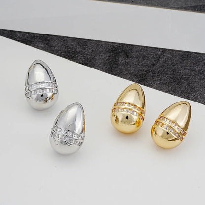 1 Pair Ig Style Simple Style Geometric Butterfly Plating Inlay Copper Zircon White Gold Plated Gold Plated Ear Studs