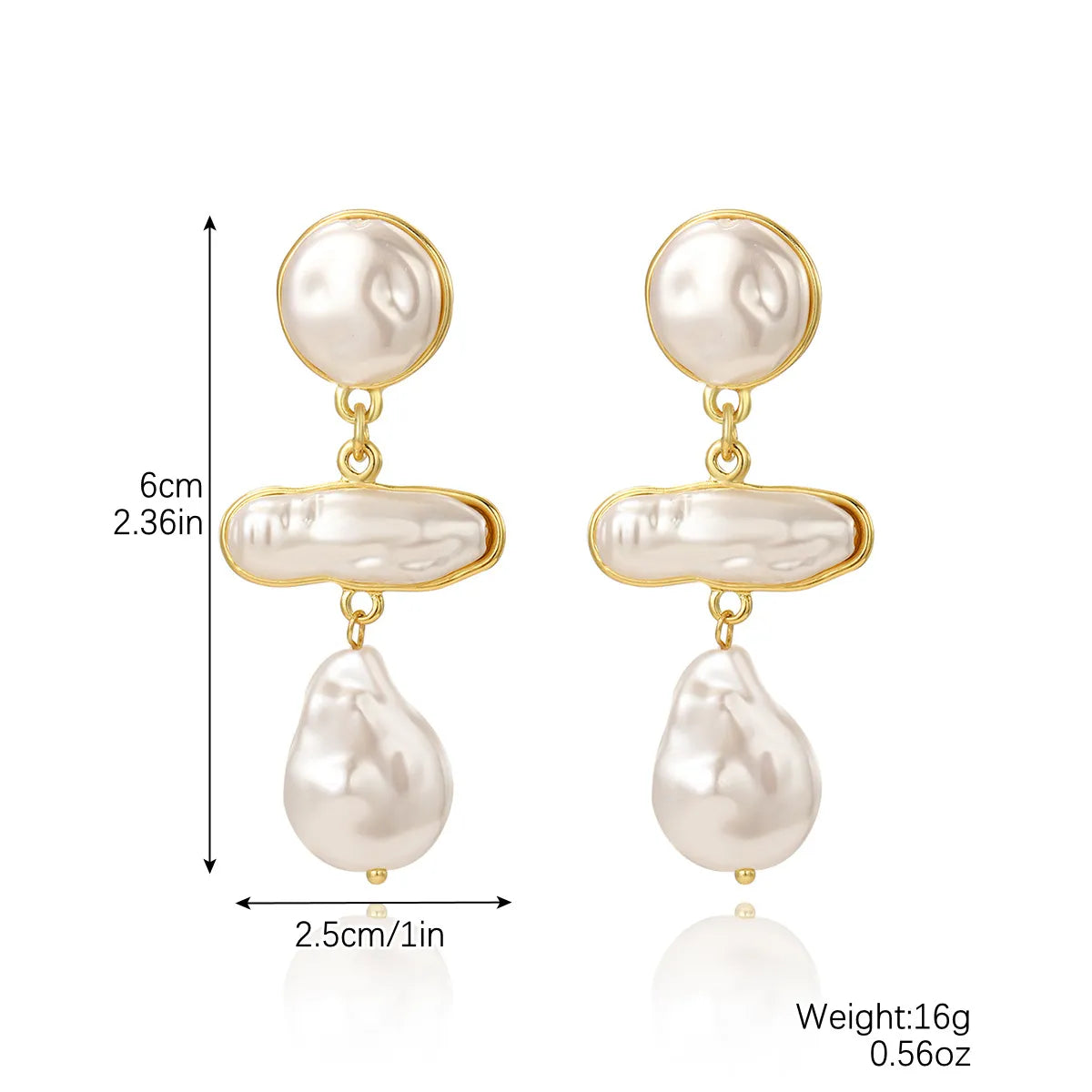 1 Pair IG Style Simple Style Geometric Imitation Pearl Drop Earrings